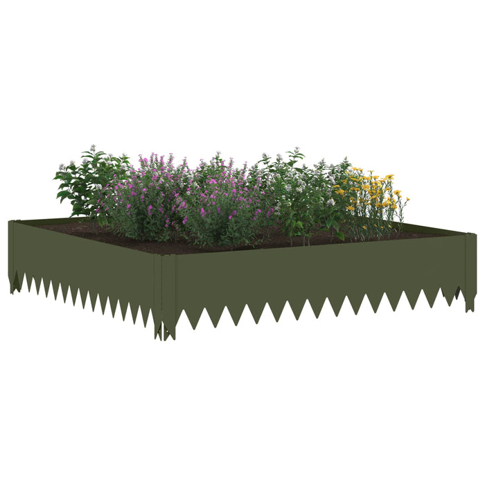 Margine pentru gazon 100 x 100 x 20 cm Oțel Verde măsliniu - WALTI WALTI