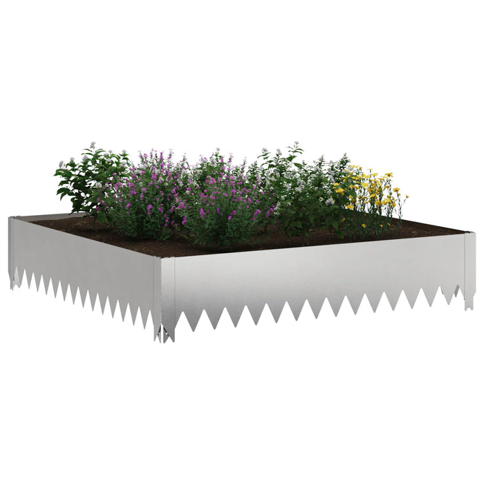 Margine pentru gazon 100 x 100 x 20 cm Oțel Argintiu WALTI