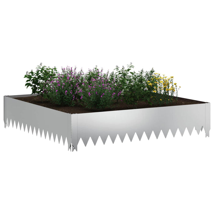 Margine pentru gazon 100 x 100 x 20 cm Oțel Argintiu WALTI