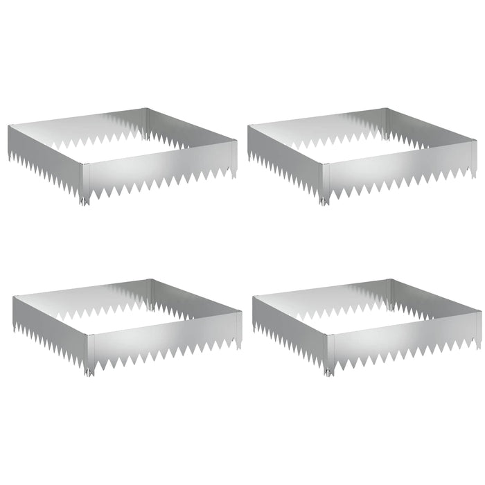 Margine pentru gazon 4 pcs 100 x 100 x 20 cm Oțel Argintiu WALTI