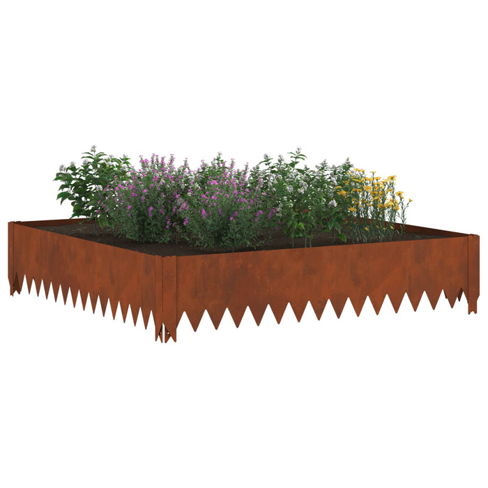Margine pentru gazon 100 x 100 x 20 cm Oțel Ruginit WALTI