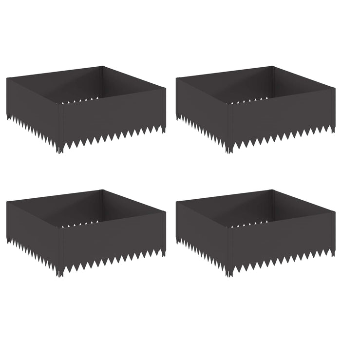 Margine pentru gazon 4 buc. 100 x 100 x 35 cm Oțel Negru - WALTI WALTI