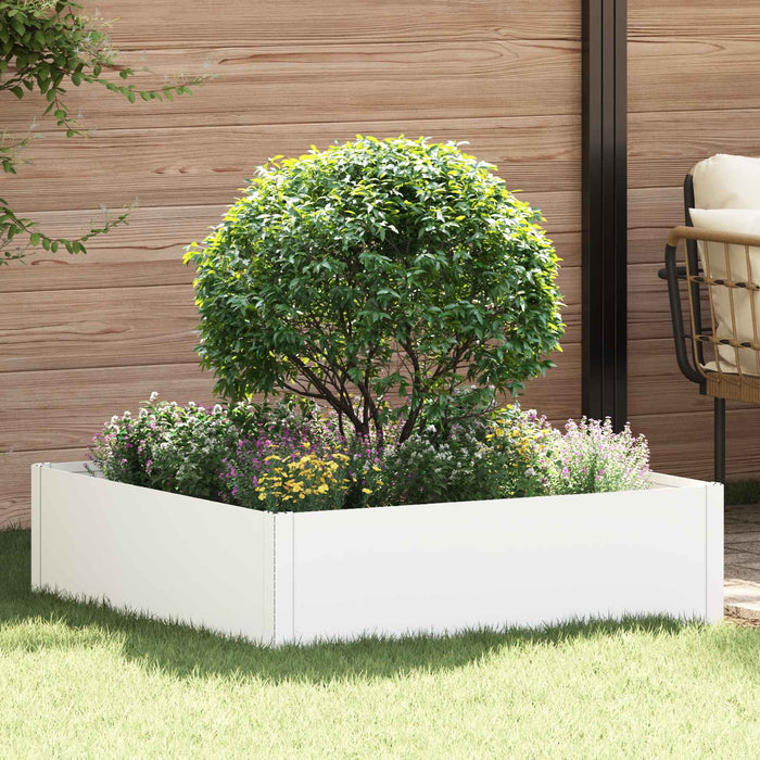 Margine pentru gazon 100 x 100 x 35 cm Oțel Alb - WALTI WALTI