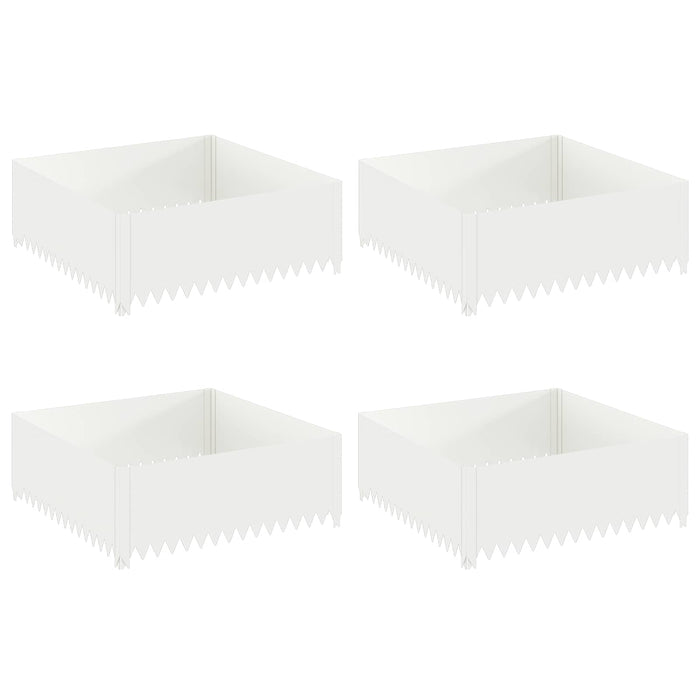 Margine pentru gazon 4 buc. 100 x 100 x 35 cm Oțel Alb - WALTI WALTI