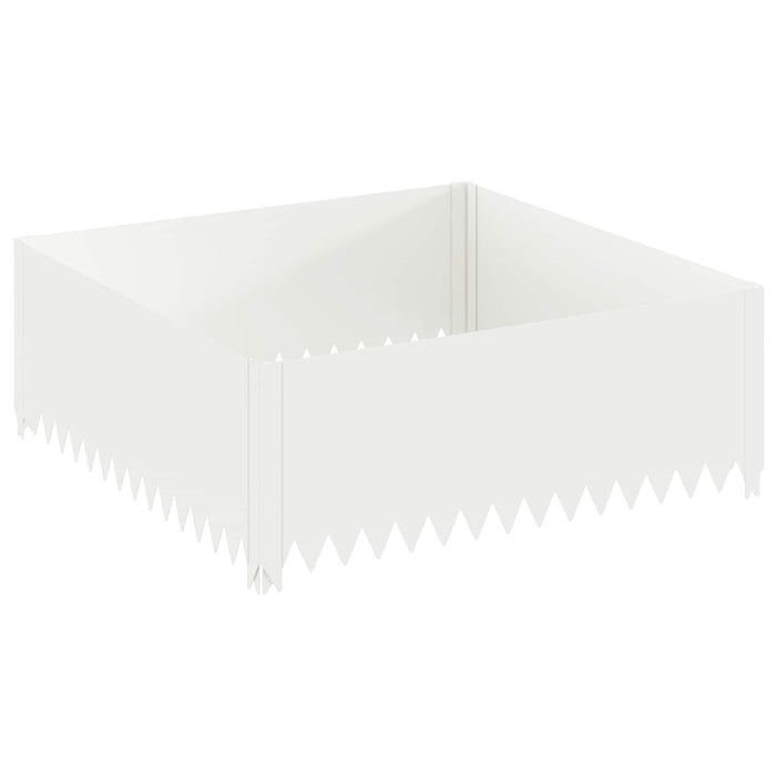 Margine pentru gazon 4 buc. 100 x 100 x 35 cm Oțel Alb - WALTI WALTI