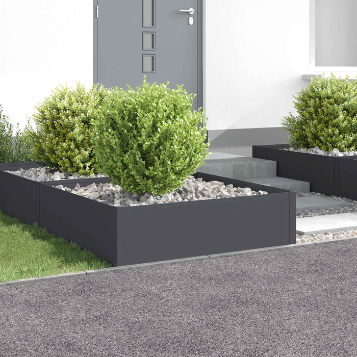 Margine pentru gazon 4 buc. 100 x 100 x 35 cm Oțel Antracit - WALTI WALTI