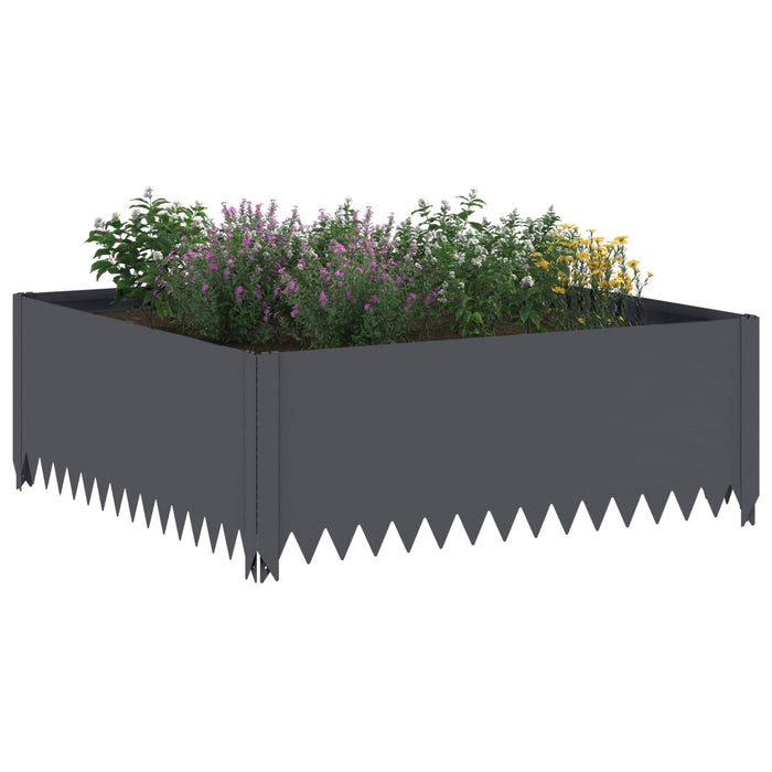 Margine pentru gazon 4 buc. 100 x 100 x 35 cm Oțel Antracit - WALTI WALTI