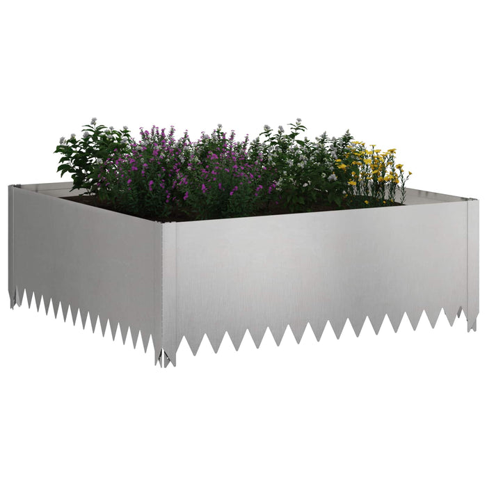 Margine pentru gazon 100 x 100 x 35 cm Oțel Argintiu - WALTI WALTI