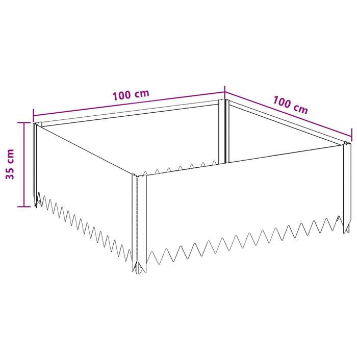 Margine pentru gazon 100 x 100 x 35 cm Oțel Argintiu - WALTI WALTI