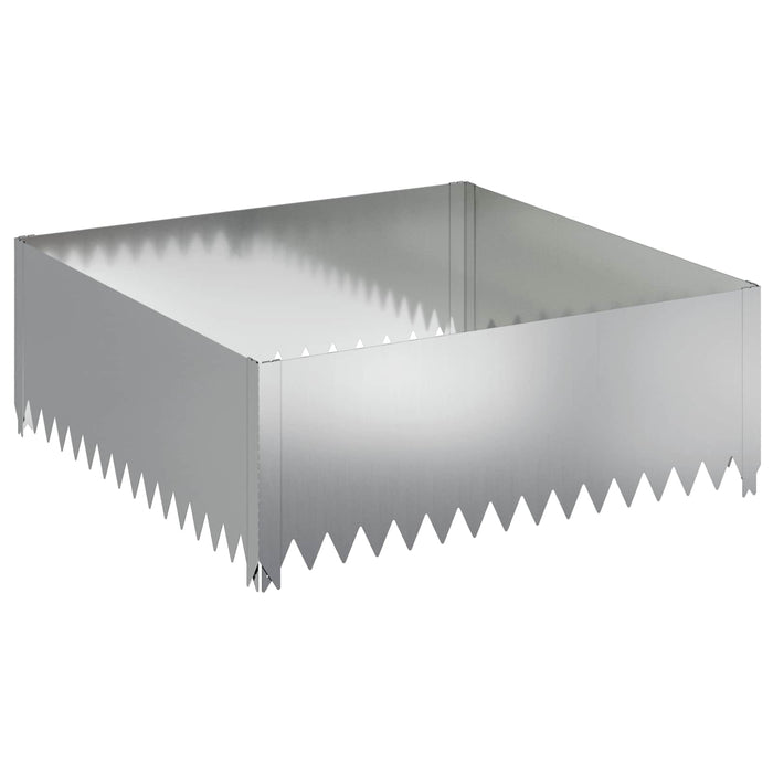 Margine pentru gazon 4 pcs 100 x 100 x 35 cm Oțel Argintiu WALTI