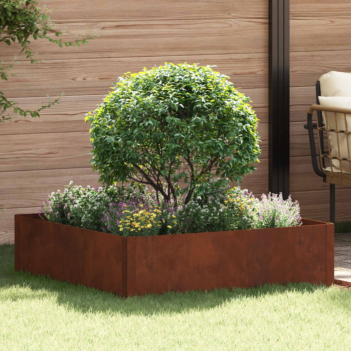 Margine pentru gazon 100 x 100 x 35 cm Oțel Ruginit WALTI
