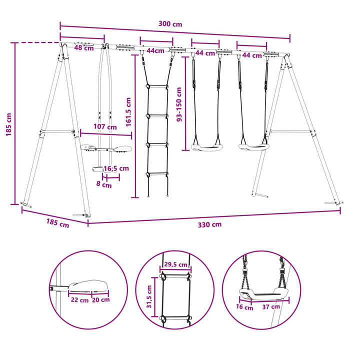 Set de Leagăne Exterior Multicolour 330 x 185 x 185 cm WALTI