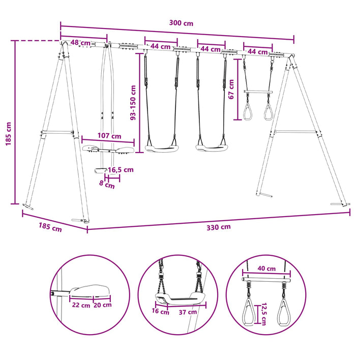 Set de Leagăne Exterior Multicolour 330 x 185 x 185 cm WALTI