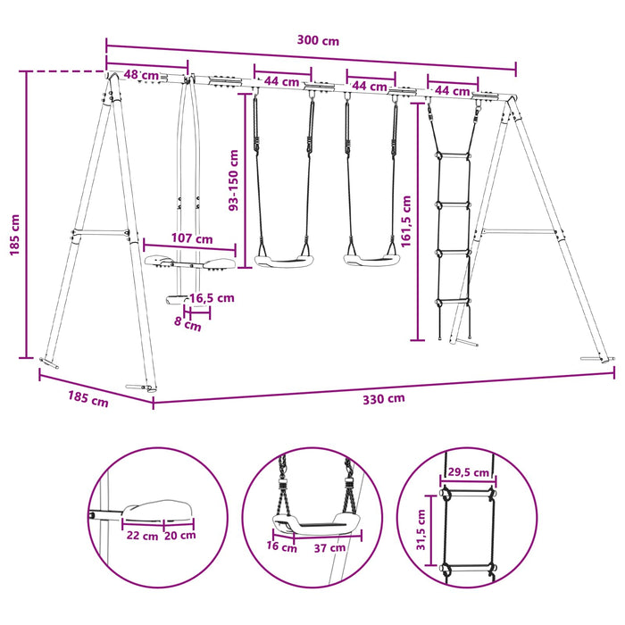 Set de Leagăne Exterior Multicolour 330 x 185 x 185 cm WALTI