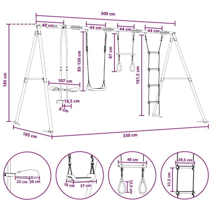 Set de Leagăne Exterior Multicolour 330 x 185 x 185 cm WALTI