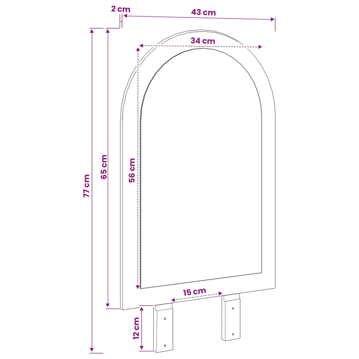 Oglindă FAUSKE Alb 43 x 3,5 x 77 cm Doar pentru uz în interior WALTI