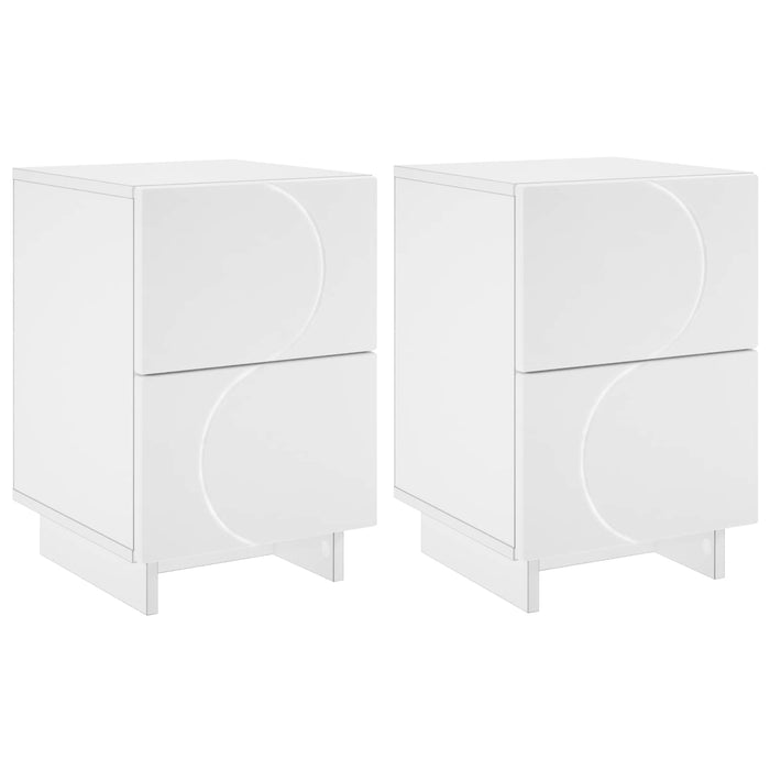 Dulap de noapte 2 buc. Alb 33,5 x 34,5 x 50 cm Lemn prelucrat WALTI