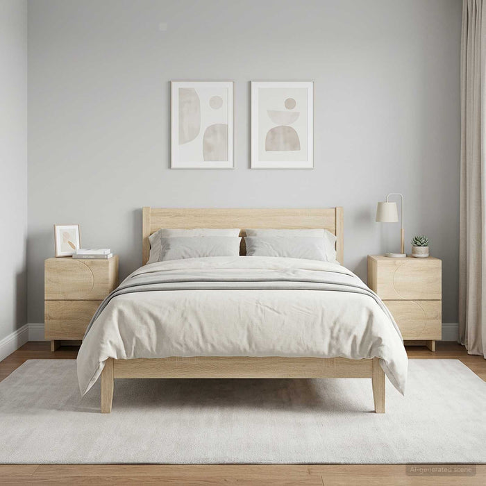 Dulap de noapte 2 buc. Stejar Sonoma 33,5 x 34,5 x 50 cm WALTI