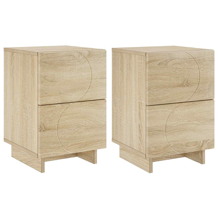 Dulap de noapte 2 buc. Stejar Sonoma 33,5 x 34,5 x 50 cm WALTI