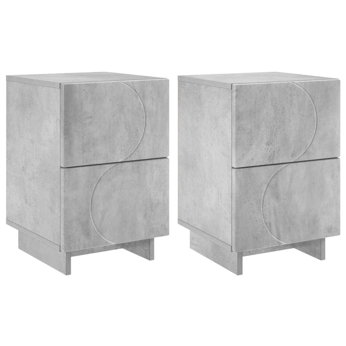 Dulap de noapte 2 buc. Gri Beton 33,5 x 34,5 x 50 cm WALTI
