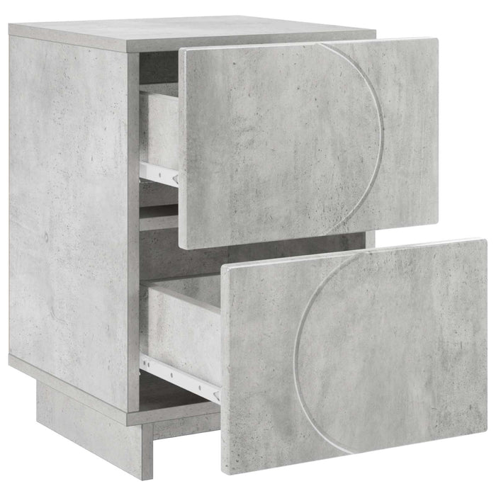Dulap de noapte 2 buc. Gri Beton 33,5 x 34,5 x 50 cm WALTI