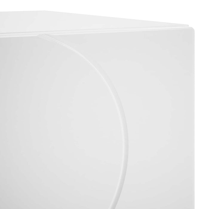 Dulap de noapte 2 buc. Alb foarte lucios 33,5 x 34,5 x 50 cm WALTI