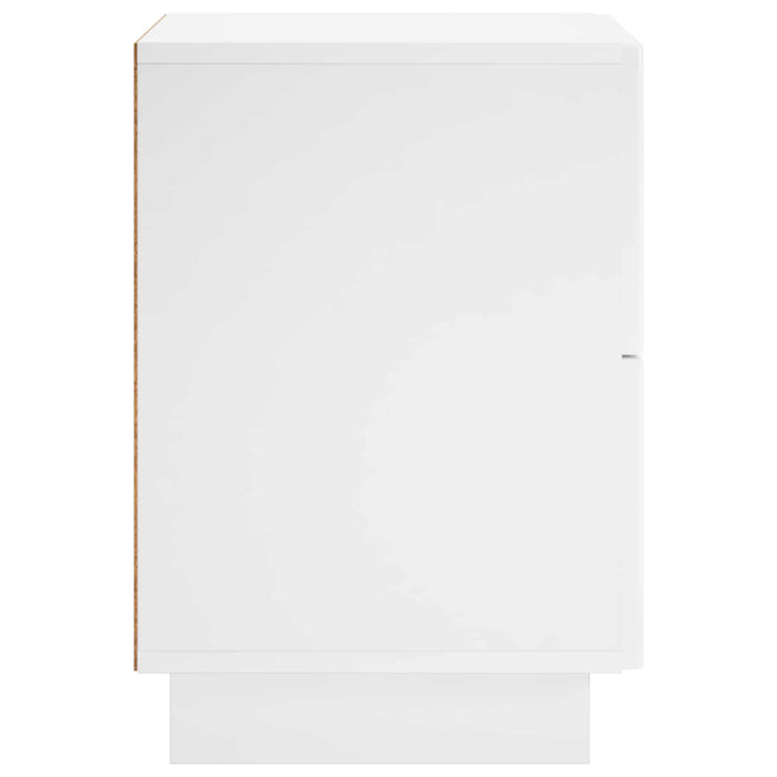 Dulap de noapte 2 buc. Alb foarte lucios 33,5 x 34,5 x 50 cm WALTI
