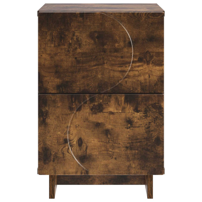 Dulap de noapte 2 buc. Stejar fumuriu 33,5 x 34,5 x 50 cm WALTI
