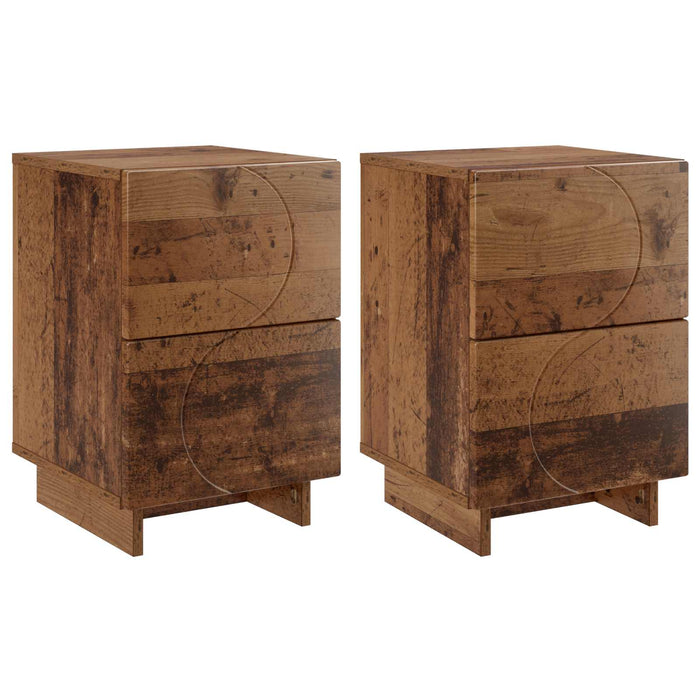 Dulap de noapte 2 buc. Lemn de stejar 33,5 x 34,5 x 50 cm WALTI