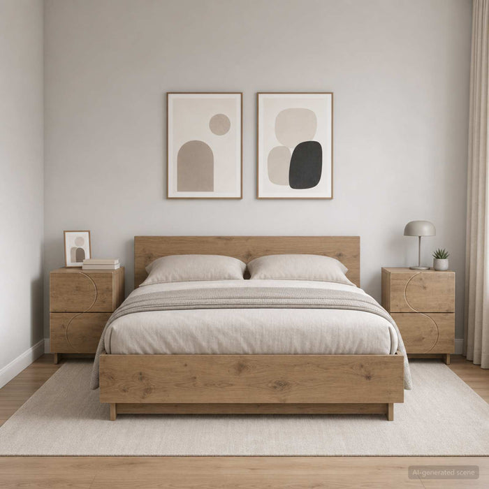 Dulap de noapte 2 buc. Stejar Artizanal 33,5 x 34,5 x 50 cm WALTI