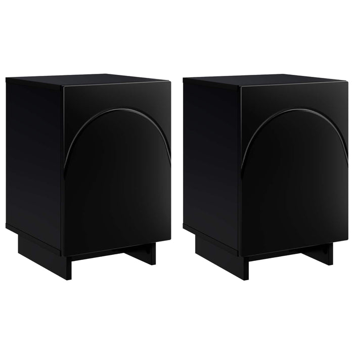 Dulap de noapte 2 pcs Negru 33,5 x 34,5 x 50 cm Lemn prelucrat - WALTI WALTI
