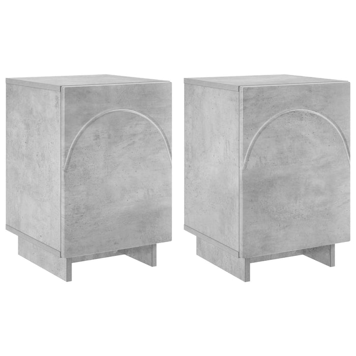 Dulap de noapte 2 pcs Gri Beton 33,5 x 34,5 x 50 cm - WALTI WALTI