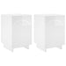 Dulap de noapte 2 pcs Alb foarte lucios 33,5 x 34,5 x 50 cm - WALTI WALTI