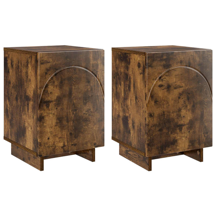 Dulap de noapte 2 pcs Stejar fumuriu 33,5 x 34,5 x 50 cm - WALTI WALTI