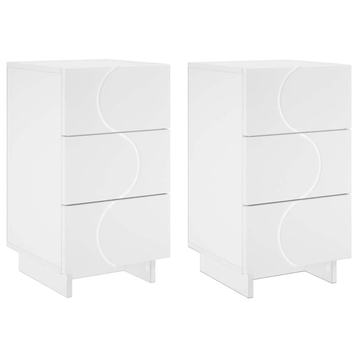 Dulap de noapte 2 pcs Alb 33,5 x 34,5 x 60 cm Lemn prelucrat - WALTI WALTI