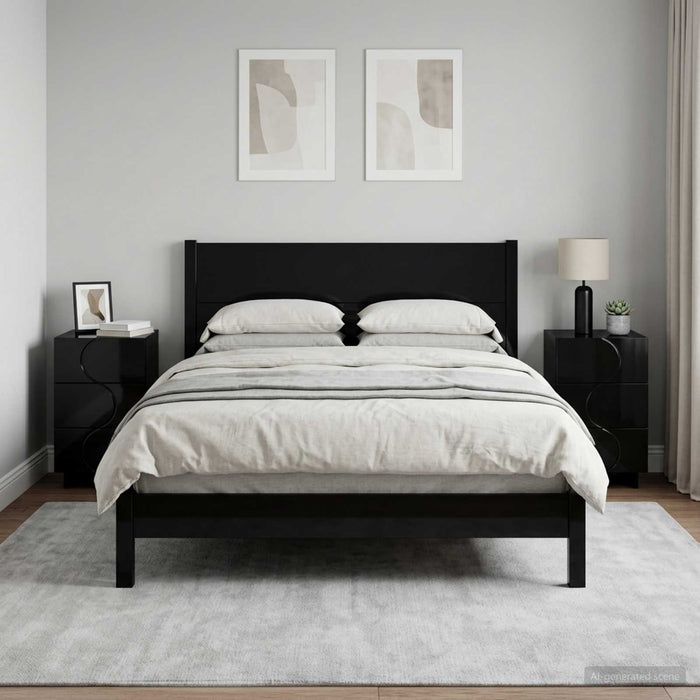 Dulap de noapte 2 pcs Negru 33,5 x 34,5 x 60 cm Lemn prelucrat - WALTI WALTI