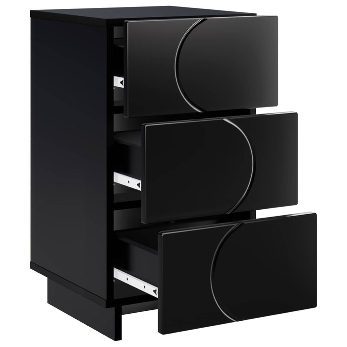 Dulap de noapte 2 pcs Negru 33,5 x 34,5 x 60 cm Lemn prelucrat - WALTI WALTI