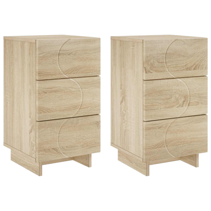 Dulap de noapte 2 pcs Stejar Sonoma 33,5 x 34,5 x 60 cm - WALTI WALTI