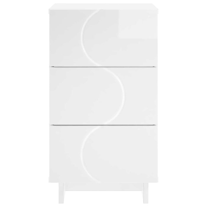Dulap de noapte 2 pcs Alb foarte lucios 33,5 x 34,5 x 60 cm - WALTI WALTI
