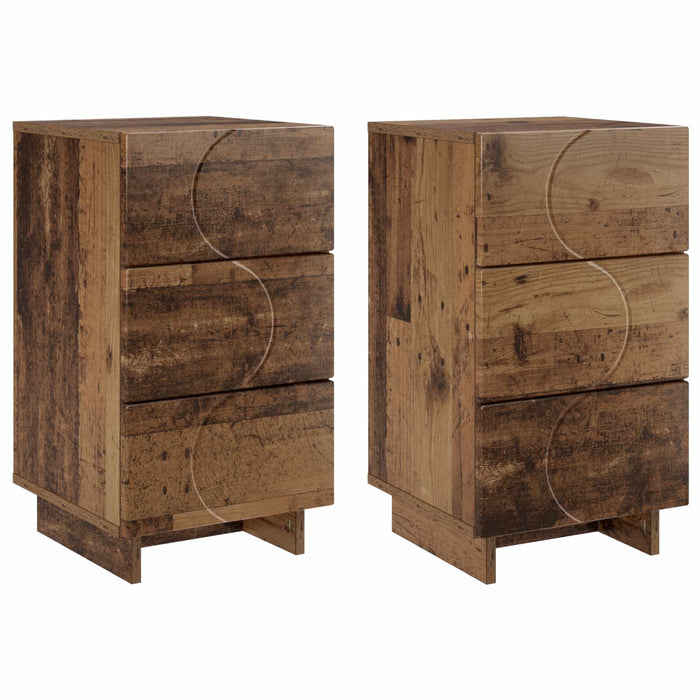 Dulap de noapte 2 pcs Lemn vechi 33,5 x 34,5 x 60 cm - WALTI WALTI