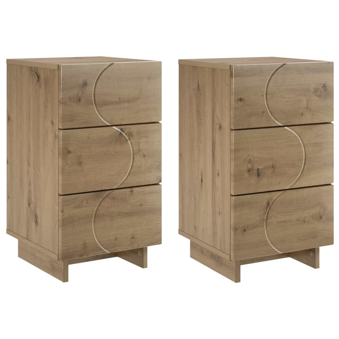 Dulap de noapte 2 pcs Stejar Artizanal 33,5 x 34,5 x 60 cm - WALTI WALTI