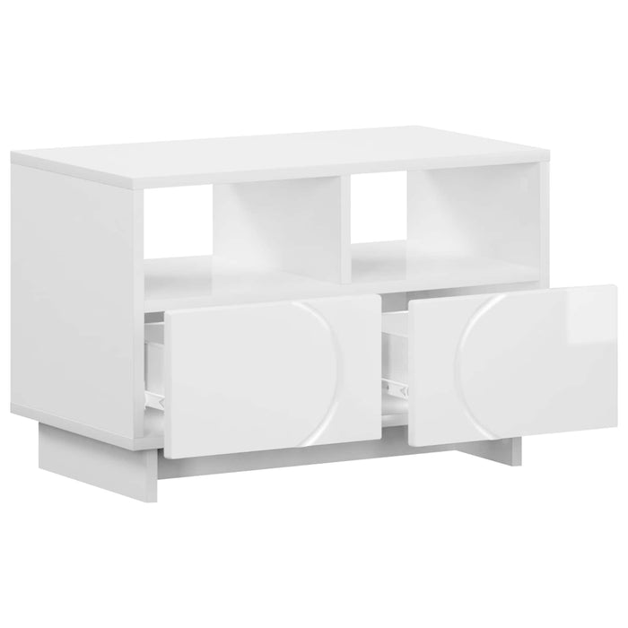 Comodă TV 60 x 34.5 x 40 cm Alb foarte lucios Lemn prelucrat WALTI