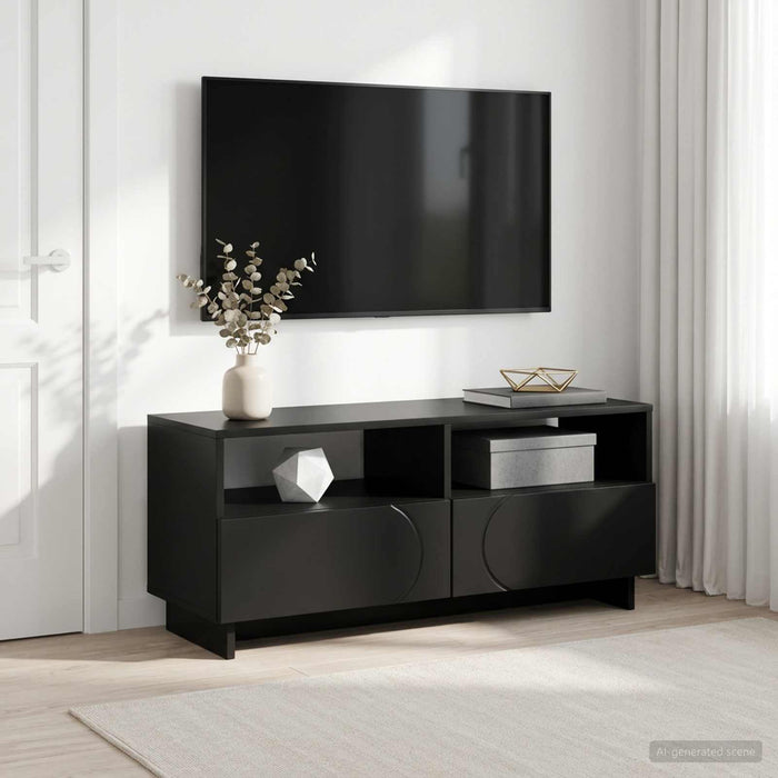 Comodă TV 90 x 34.5 x 40 cm Negru Lemn prelucrat WALTI