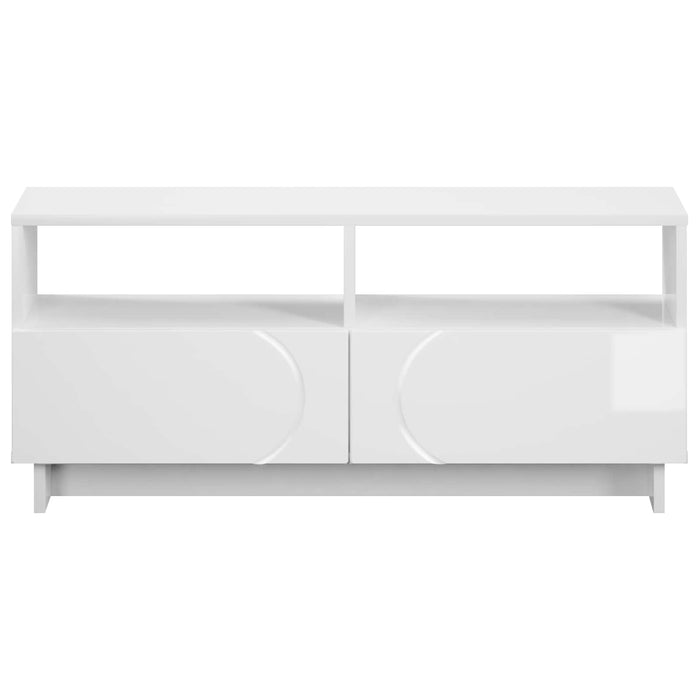 Comodă TV 90 x 34.5 x 40 cm Alb foarte lucios Lemn prelucrat WALTI