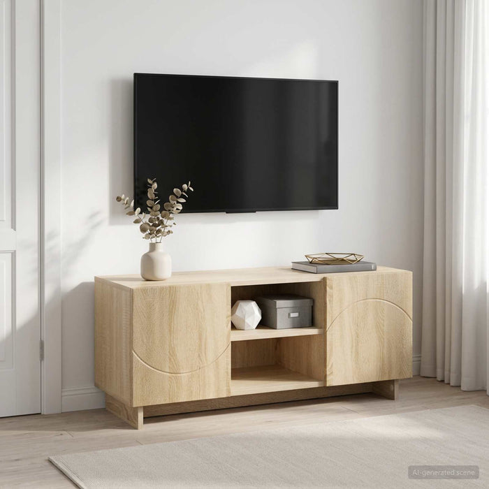 Support TV 90 x 34.5 x 40 cm Stejar Sonoma Lemn prelucrat WALTI