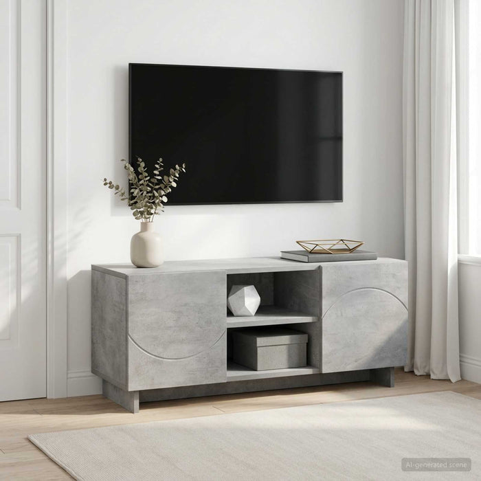 Support TV 90 x 34.5 x 40 cm Gri Beton Lemn prelucrat WALTI