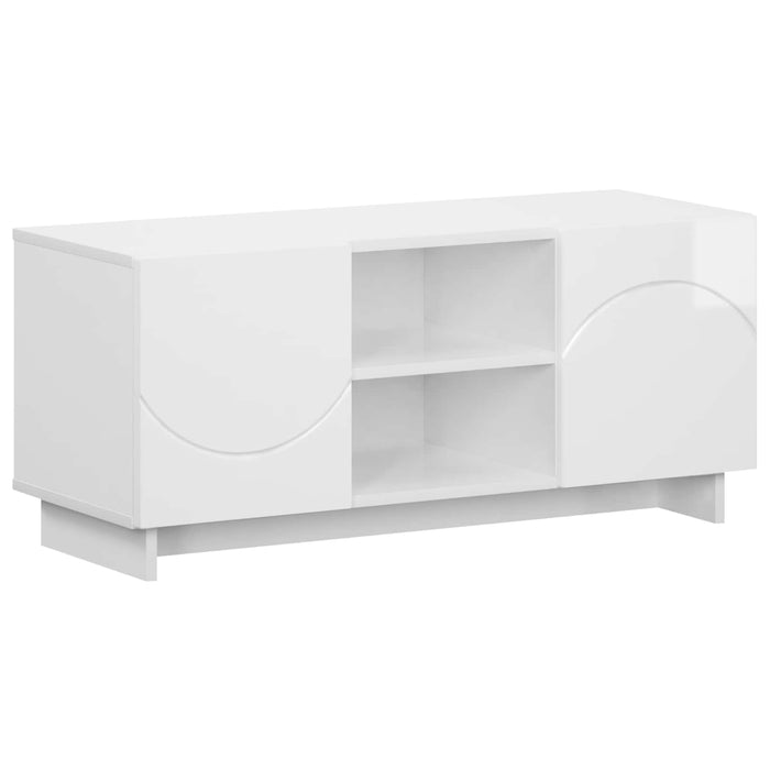 Support TV 90 x 34.5 x 40 cm Alb foarte lucios Lemn prelucrat WALTI