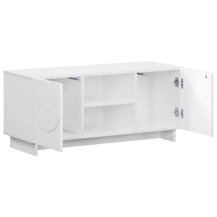 Support TV 90 x 34.5 x 40 cm Alb foarte lucios Lemn prelucrat WALTI