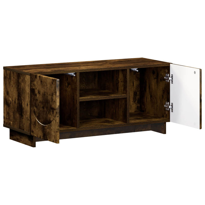 Support TV 90 x 34.5 x 40 cm Stejar fumuriu Lemn prelucrat WALTI