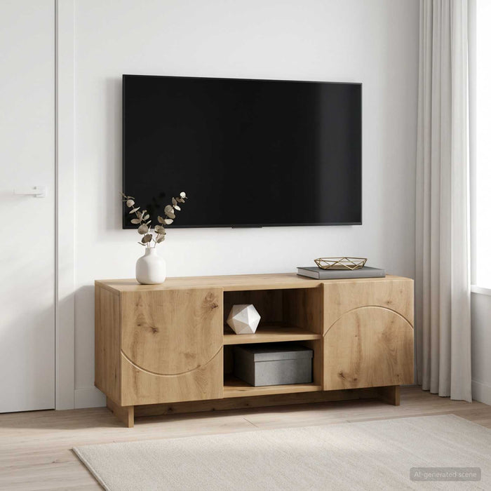 Support TV 90 x 34.5 x 40 cm Stejar Artizanal Lemn prelucrat WALTI